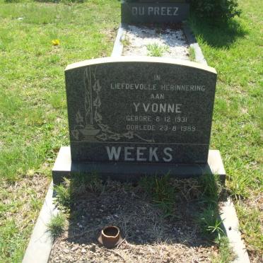 WEEKS Yvonne 1931-1989