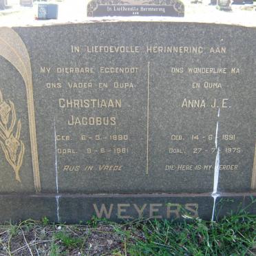 WEYERS Christiaan Jacobus 1890-1961 &amp; Anna J.E. 1891-1975