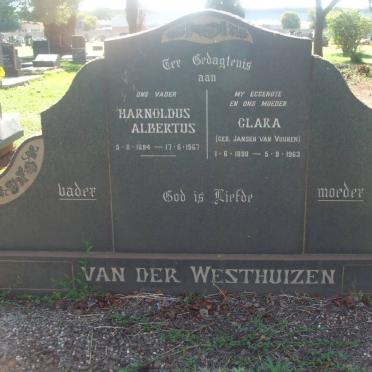 WESTHUIZEN Harnoldus Albertus, van der 1894- 1967 &amp; Clara JANSEN VAN VUUREN 1890-1963