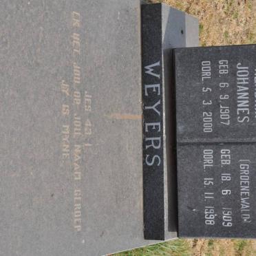 WEYERS Gert Hendrik Johannes 1907-2000 &amp; Anna Elsje GROENEWALD 1909-1998