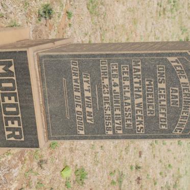 WEEKS William 1864-1936 &amp; Martha CLAASSEN 1870-1958