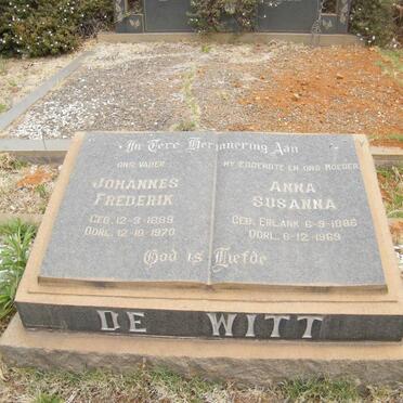 WITT Johannes Frederik, de 1889-1970 &amp; Anna Susanna ERLANK 1886-1969