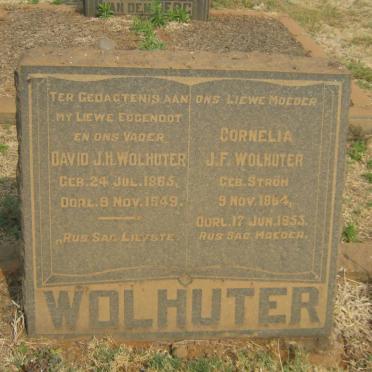 WOLHUTER David J.H. 1865-1949 &amp; Cornelia J.F. STRÖH 1864-1953