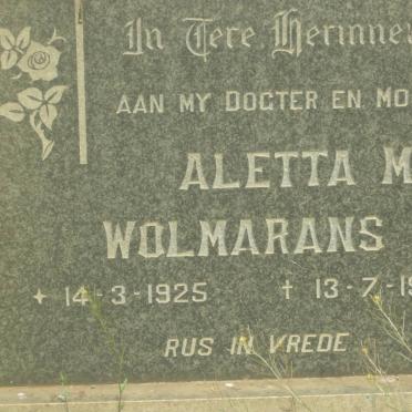 WOLMARANS Aletta M. 1925-1972