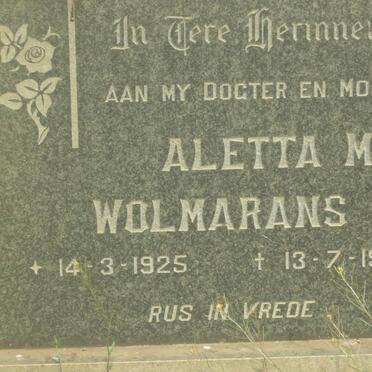 WOLMARANS Aletta M. 1925-1972