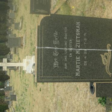 ZIETSMAN Martie M. 1952-1971