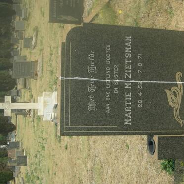 ZIETSMAN Martie M. 1952-1971