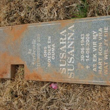 ZIETSMAN Susara Susanna 1943-2006