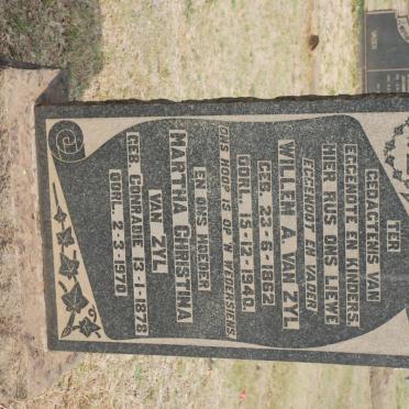 ZYL Willem A., van 1862-1940 &amp; Martha Christina CONRADIE 1878-1970