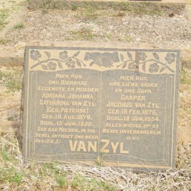 ZYL Casper Jacobus, van 1876-1954 &amp; Adriana Johanna Catharina PIETERSE 1879-1950