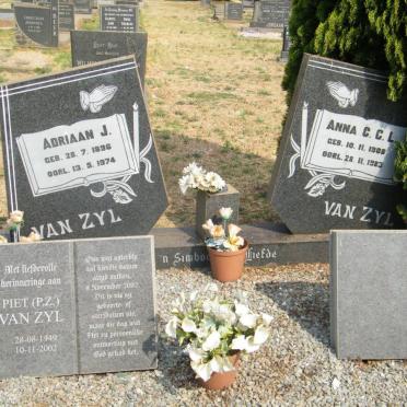 ZYL Adriaan J., van 1896-1974 &amp; Anna C.C.L. 1908-1983 :: VAN ZYL P.Z. 1949-2002