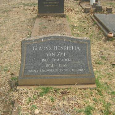 ZYL Gladys Henrietta, van nee EDMEADES 1917-1965