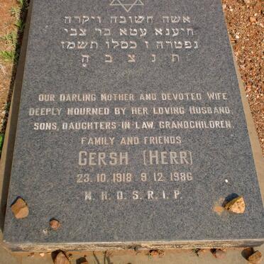 GERSH Ettie nee HERR 1918-1986