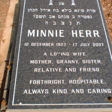 HERR Minnie 1927-2007