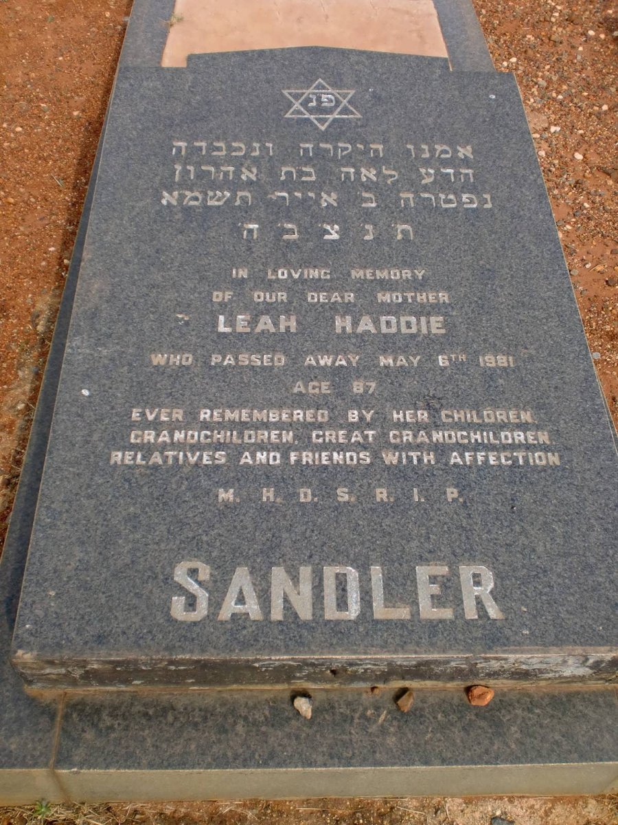 SANDLER Leah Haddie -1981