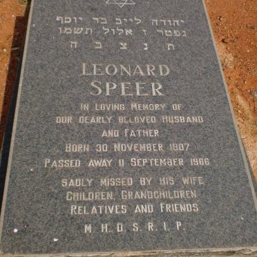 SPEER Leonard 1907-1986