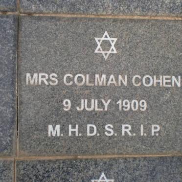 COHEN Mrs, Coleman -1909