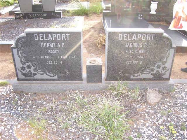 DELAPORT Jacobus P. 1894-1986 &amp; Cornelia P. ROODT 1909-1973