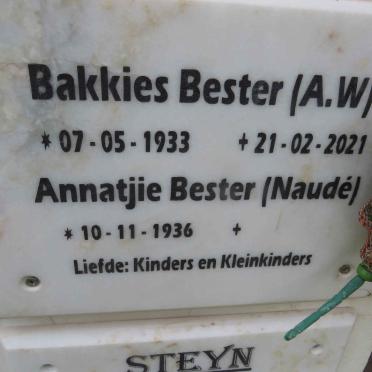 BESTER A.W. 1933-2021 & Annatjie NAUDE 1936-