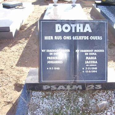 BOTHA Frederik Johanns 1940-?? &amp; Maria Jacoba 1940-1994