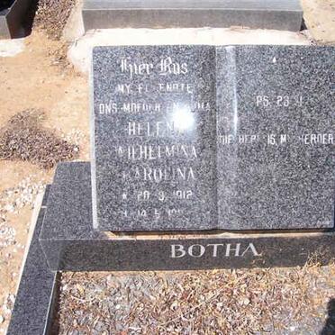 BOTHA Helena Wilhelmina Carolina 1912-??
