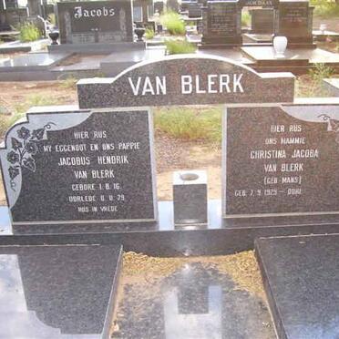 BLERK Jacobus Hendrik, van 1916-1979 &amp; Christina Jacoba MANS 1929-??