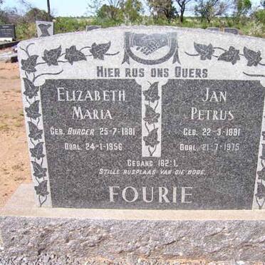FOURIE Jan Petrus 1891-1975 &amp; Elizabeth Maria BURGER 1881-1956