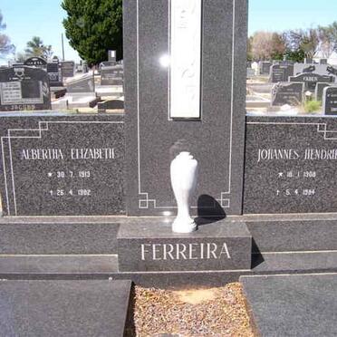FERREIRA Johannes Hendrik 1908-1984 &amp; Albertha Elizabeth 1913-1982
