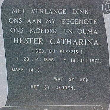 FOURIE Louis Philippus Johannes 1891-1984 &amp; Hester Catharina DU PLESSIS 1896-1972 