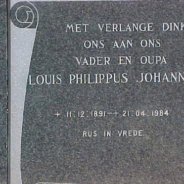 FOURIE Louis Philippus Johannes 1891-1984