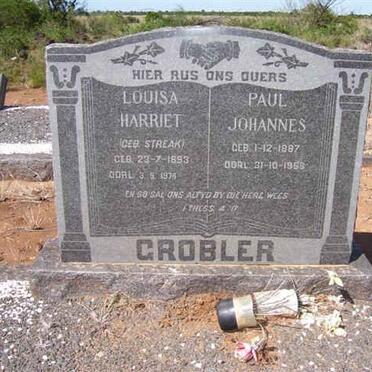 GROBLER Paul Johannes 1887-1958 &amp; Louisa Harriet STREAK 1893-1974