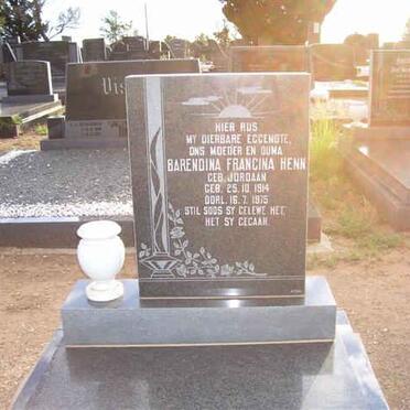 HENN Barendina Francina nee JORDAAN 1914-1975