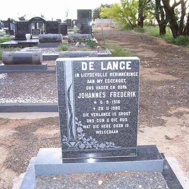 LANGE Johannes Frederik, de 1916-1980