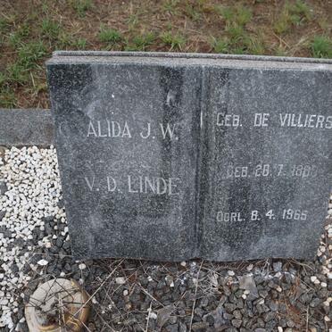 LINDE Alida J.W., v.d. nee DE VILLIERS 1885-1965