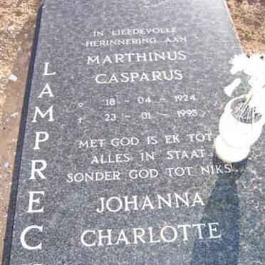 LAMPRECHT Marthinus Casparus 1924-1993 &amp; Johanna Charlotte 1927-2002