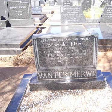 MERWE Susarah Maria, van der nee CLOETE 1899-1983