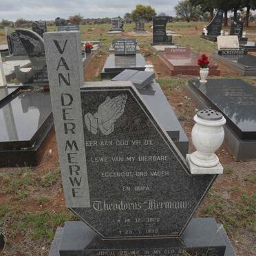 MERWE Theodorus Hermanus, van der 1922-1990