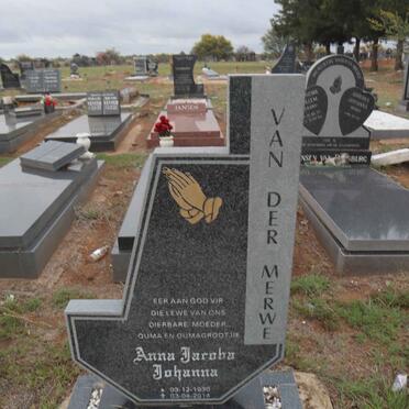 MERWE Anna Jacoba Johanna, van der 1930-2014