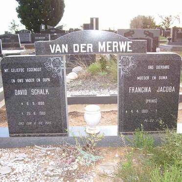 MERWE David Schalk, van der 1898-1980 &amp; Francina Jacoba PRINS 1903-??