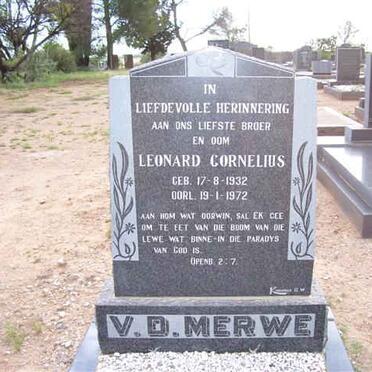 MERWE Leonard Cornelius, v.d. 1932-1972