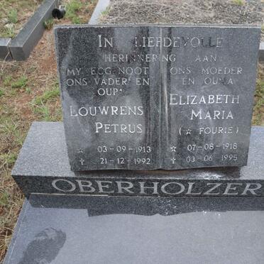 OBERHOLZER Louwrens Petrus 1913-1992 & Elizabeth Maria FOURIE 1918-1995