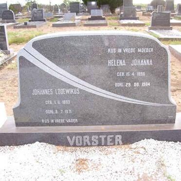 VORSTER Johannes Lodewikus 1893-1971 &amp; Helena Johanna 1898-1984