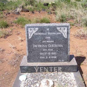VENTER Jacomina Gertruida nee HENN 1883-1948