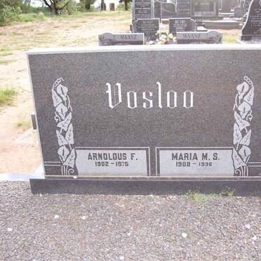 VOSLOO Arnoldus F. 1902-1975 &amp; Maria M.S. 1908-1996