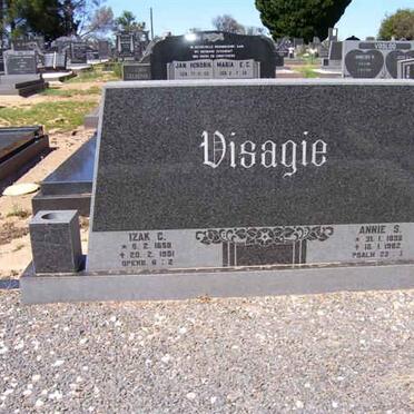 VISAGIE Izak C., 1850-1981 &amp; Annie S. 188?-1902