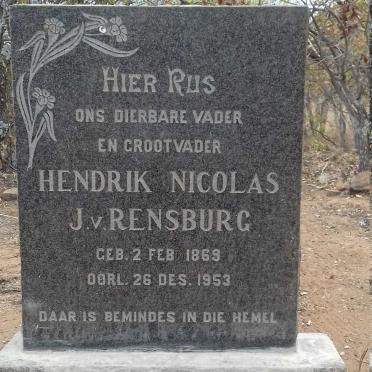 RENSBURG Hendrik Nicolas, Janse van 1869-1953