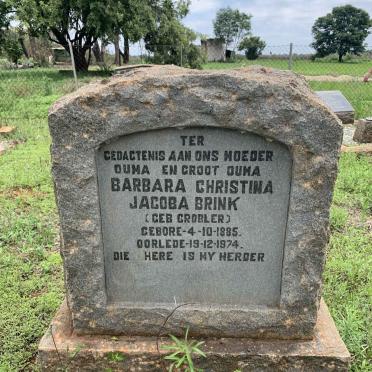 BRINK Barbara Christina Jacoba nee GROBLER 1885-1974