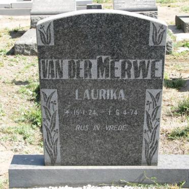 MERWE Laurika, van der 1924-1974