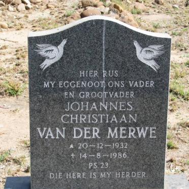 MERWE Johannes Christiaan, van der 1932-1986