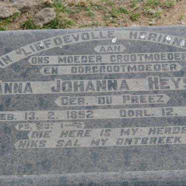 HEYSTEK Abraham Eliza 1890-1948 &amp; Anna Johanna DU PREEZ 1892-1981